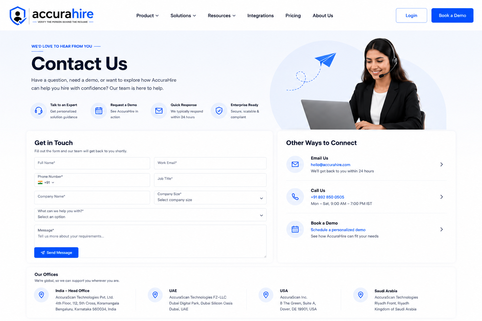 AccuraHire customer support specialist
